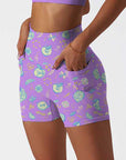 Fruit sliced apple purple shorts