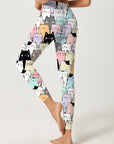 Animal cartoon colorful cat head leggings