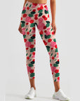 Fruit pomegranates pink watercolor leggings