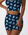 Animal neon blue butterfly shorts