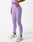 Watercolour mosaic seamless violet shades leggings