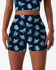 Animal neon blue butterfly shorts