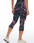 Pink smudged marble water ripple capris