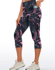 Pink smudged marble water ripple capris