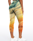 Abstract wavy water ripped leggings