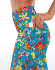 Flowers exotic colorful pattern capris