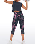 Pink smudged marble water ripple capris