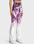 Flower watercolor purple wisteria flare leggings