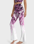 Flower watercolor purple wisteria flare leggings