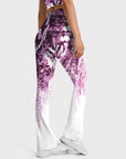 Flower watercolor purple wisteria flare leggings