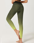 Yellow black two-color dot leggings