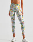 Flower yellow blooming peonies watercolor leggings