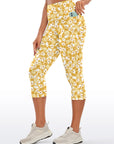 Flower yellow ditsy flower capris