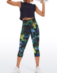 Fantasy colorful night flowers capris