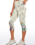 Flower purple plumeria design capris