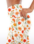 Flower tulip blomming flower orange yoga capris