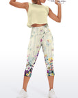 Flower purple plumeria design capris