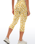 Flower yellow ditsy flower capris