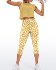 Flower yellow ditsy flower capris