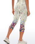 Flower purple plumeria design capris