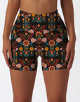 Flower colorful leaves design shorts