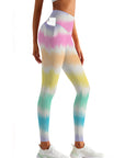 Watercolor tie dye rainbow leggings