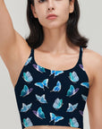 Animal neon blue butterfly tank tops