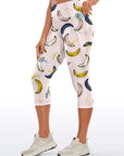 Fruit banana colourful hand sketch drawn pattern capris