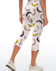 Fruit banana colourful hand sketch drawn pattern capris