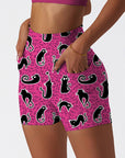 Carton cute black cat shorts