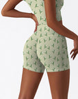 Botanical lilies of valley green shorts