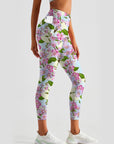 Flower apple-tree flowers seamless pattern blossom leggings