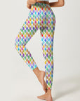 Watercolor waves pattern leggings