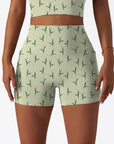 Botanical lilies of valley green shorts