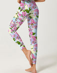 Flower apple-tree flowers seamless pattern blossom leggings