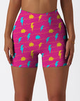 Colorful lightning wave rose red shorts