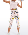 Fruit banana colourful hand sketch drawn pattern capris