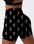 Colorful moon pattern dark shorts