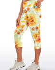 Flower yellow peonies watercolor capris