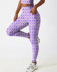 Watercolour mosaic seamless violet shades leggings