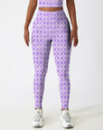 Watercolour mosaic seamless violet shades leggings