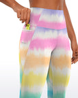 Watercolor tie dye rainbow leggings