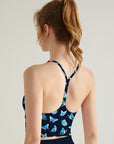 Animal neon blue butterfly tank tops