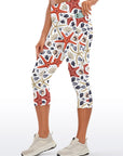 Retro seashell starfish waistband capris