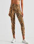 Animal leopard print stitching lines leggings