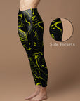 Abstract green liquid fluid water ripples leggings