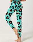 Animal leopard print blue funny leggings