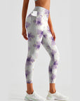 Flower purple blooming gold edge leggings