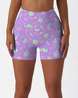 Fruit sliced apple purple shorts