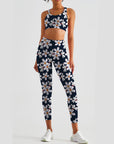 Flower white plumeria yoga leggings